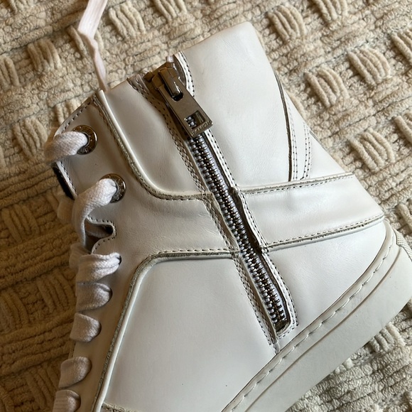 New! Zadig & Voltaire White Flash High Top Sneakers in Leather Euro Sz 38, US 7 - Picture 5 of 5